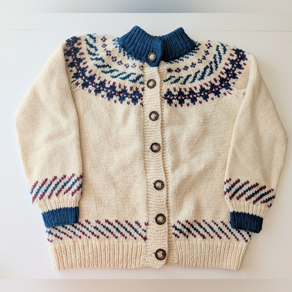 Handmade Chunky Knit Fair Isle Cardigan